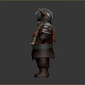 Fantasy Dwarf Game And Movie Character With Horned Helmet Long Beard And Armored Outfit