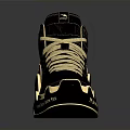 Stylish High Top Shoes With Black And Gold Crocodile Pattern Golden Laces And Reflective Sole