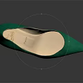 Women's Green Pointed Toe High Heels Featuring Red Heel Elegant Fashion Design