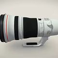 Professional Telephoto Camera Lens With Large Aperture Red Accent And Tripod Mount