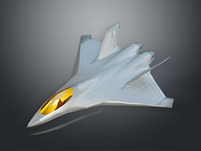Futuristic Aerospace Spacecraft With Sleek Gray Design And Yellow Cockpit 3d model