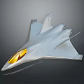 Futuristic Aerospace Spacecraft With Sleek Gray Design And Yellow Cockpit