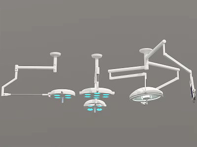 Professional Medical Equipment Surgical Lights with Adjustable Arms and Blue Illumination for Operating Room Use 3d model