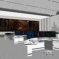 modern command center monitoring command center 3d model