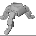 Gray Mechanical Robotic Component With Multi Jointed Legs And Detailed Structure