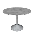 Modern Minimalist Dining Table With Sleek Metal Base And White Surface 3d model