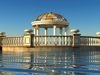 European Style Gazebo Landscape Gazebo 3d model