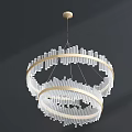 Elegant Modern Crystal Chandelier With Multi Layer Gold Frame And Crystal Strips 3d model