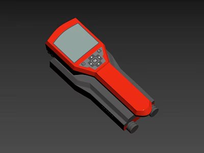 Handheld Industrial Device With Red And Black Design Digital Display And Control Buttons 3d model
