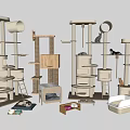 Wooden Multi Level Cat Tree With Condo Scratching Post And Platforms For Cats