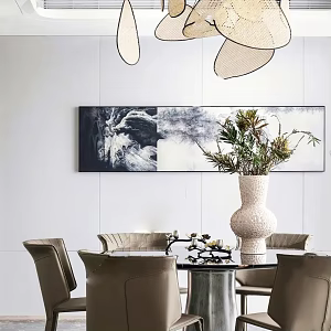 Modern round dining table and chair 3d model