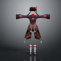 Elegant Traditional Chinese Robe With Ornate Embroidered Patterns Red Accents Hat And Socks