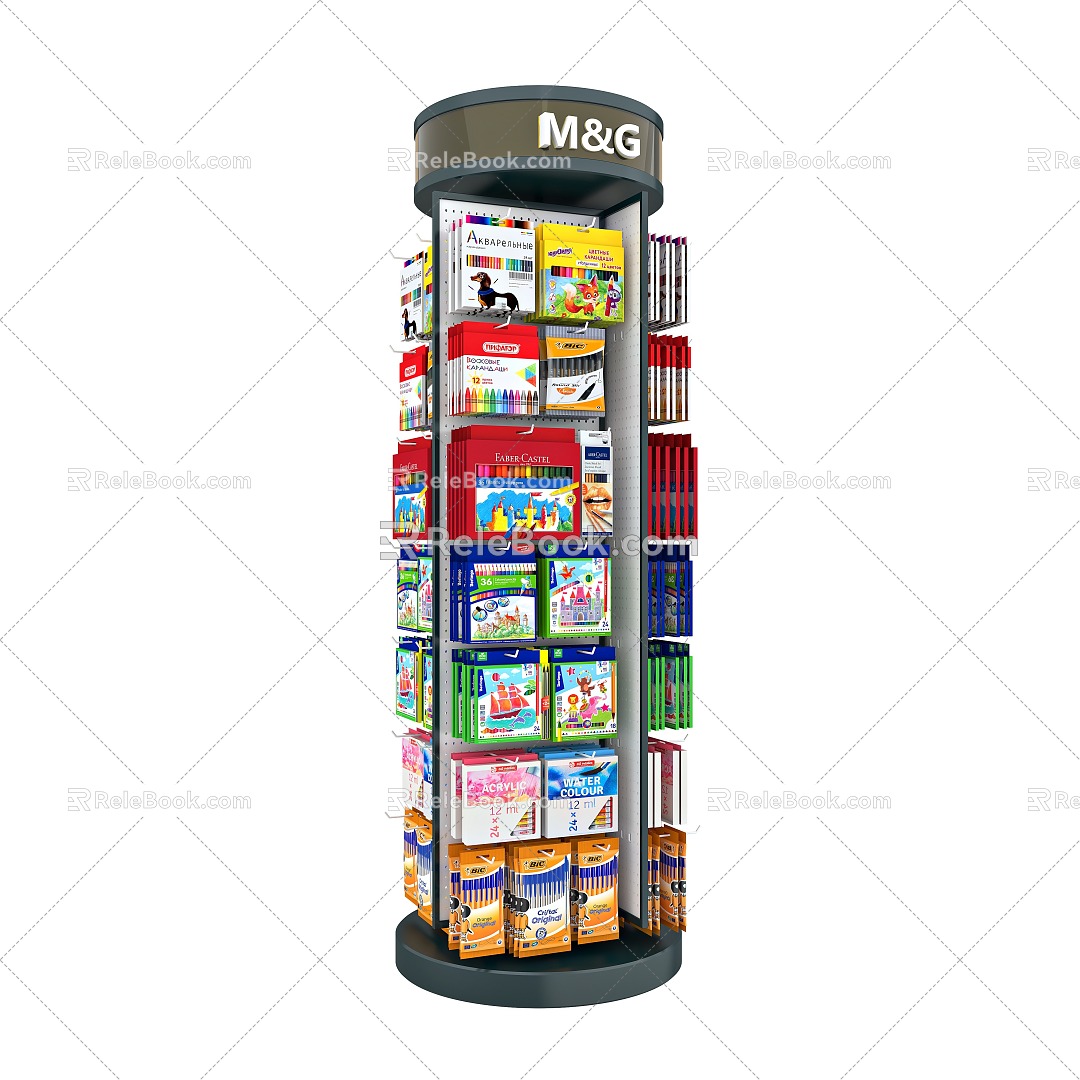 Custom Rack Display Rack Rack Rotating Rack Stationery Display Rack Commodity Custom Rack Movable Umbrella Rack 3d model