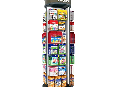 Custom Rack Display Rack Rotating Rack Stationery Display Rack Commodity Custom Rack Movable Umbrella Rack 3d model