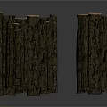 Stacked Plant Wood Logs With Cut Cross Sections And Visible Annual Rings
