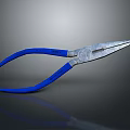 Abstract Painting of Blue Handled Pliers With Silver Metal And Gray Gradient Background