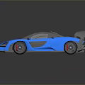 Blue Supercar With Aerodynamic Design Rear Spoiler And Shiny Exterior