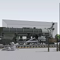 Modern Station Square Train Show Point 3d model
