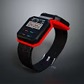 Sharp Digital Watch With Black Red Strap And Digital Time