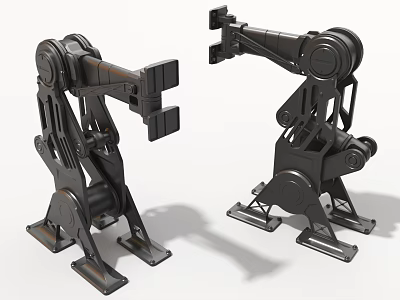 High Quality Industrial Robotic Equipment With Black Mechanical Arms And Stable Bases 3d model