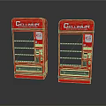 Two Red Cellinum Vending Machines With Retro Design And Front