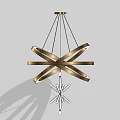 Elegant Modern Metallic Chandelier With Intertwined Circular Rings For Interior Decor Lighting Fixture