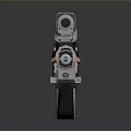 Futuristic Weapon Featuring Mechanical Components Metallic Surface and Advanced Structural Design