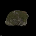 Beautiful Natural Stone Covered With Green Moss And Rough Organic Texture