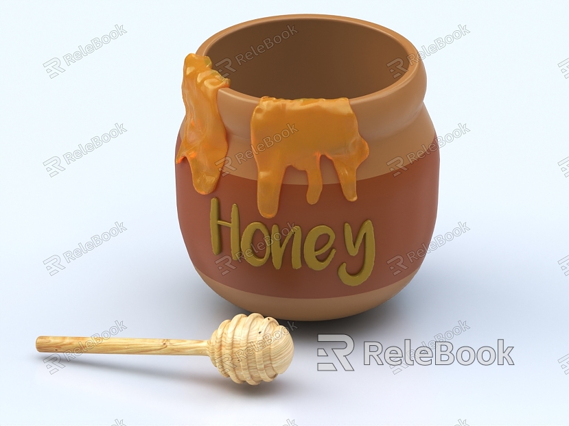 Pottery Jar Pottery Jar Ceramic Honey Food Gavel Utensil model