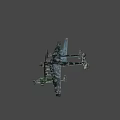 Vintage Military Fighter Aircraft With Camouflage Paint And Four Propellers On Wings