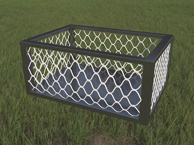 Modern Black Frame Storage Basket With White Diamond Mesh Design For Home Organizing 3d model
