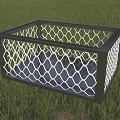 Modern Black Frame Storage Basket With White Diamond Mesh Design For Home Organizing