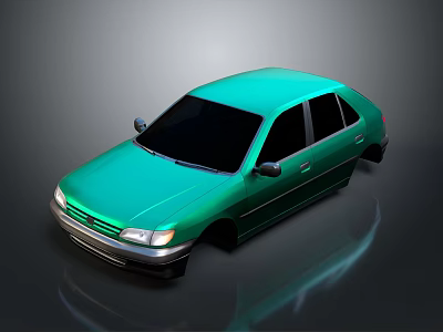 Green Classic Sedan With Shiny Exterior And Retro Design Features 3d model