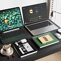 Computer Laptop Tablet Computer Keyboard Office Supplies 3d model