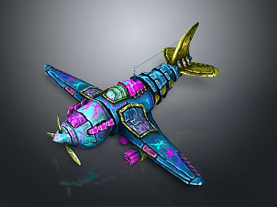 Colorful Space Spaceship Model With Vibrant Design And Decorative Details 3d model