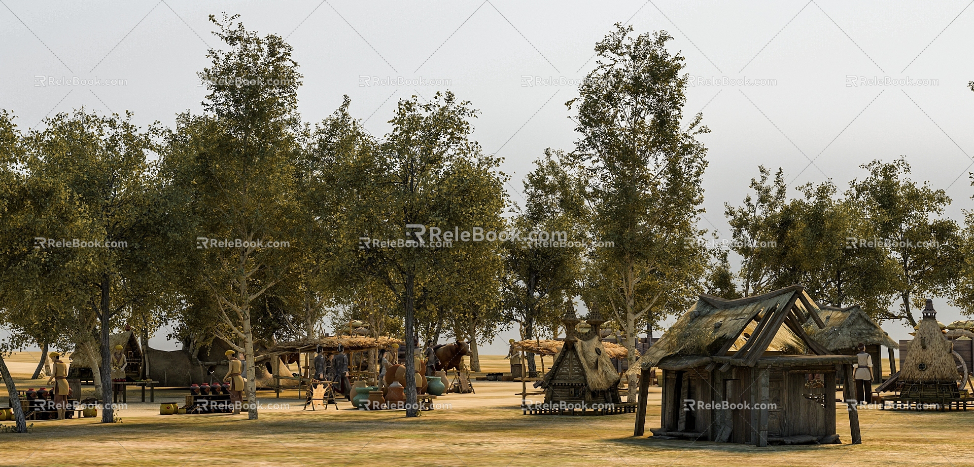 Ancient Trader Ancient Bazaar Ancient Trader Chinese Street 3d model