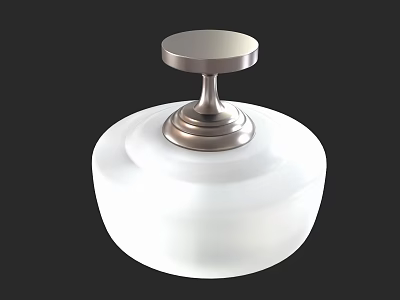 Modern White Ceiling Light With Metal Top And Smooth Glass Shade 3d model