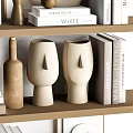 Modern Minimalist Decorative Ornament Set With Dried Pampas Grass Sculptural Figurines And Ceramic Vases