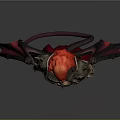 Fantasy Demoness Character With Red Horns Red Wings Armor And Red Hair