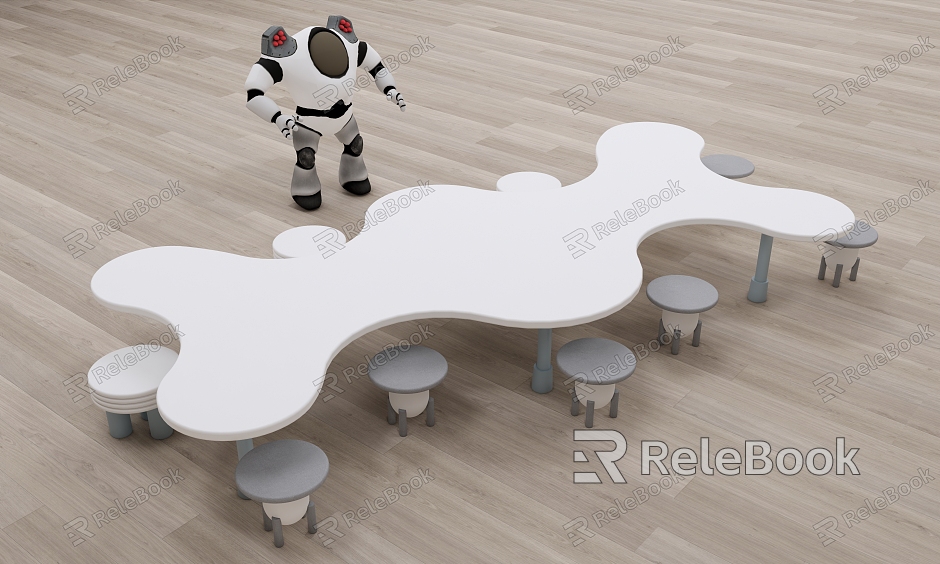 Modern wind science and technology kindergarten exploration room science room table and chair combination model