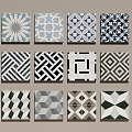 Stone mosaic floor tile mosaic floor tile tile 3d model