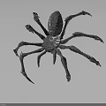 Metallic Spider 3D Rendered With Detailed Mechanical Legs And Shiny Surface On Dark Background
