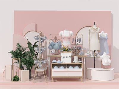 Modern window lingerie shop 3d model