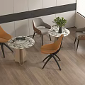 Modern leisure table and chair negotiation table and chair 3d model