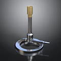 Industrial Metal Equipment With Golden Cylinder Silver Rod And Circular Stand