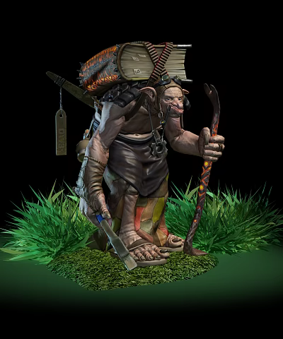 Modern game character by hand 3d model Modern game character by hand 3d model