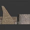 Medieval Stone Architectural Components With Rampart Pallet Cylinder And Slab