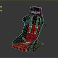 Airplane Seat Design Featuring Sparco Black Frame Red Cushion And Green Seatbelts