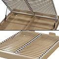 Wooden Storage Component With Opening Slatted Lid And Metal Hinges 3d model