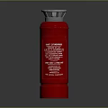 Red Household Fire Extinguisher With Silver Top And Safety Instructions Label